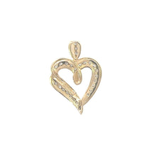 Load image into Gallery viewer, 10K Diamond Heart Love Symbol Vintage Romantic Pendant Yellow Gold