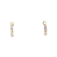 Load image into Gallery viewer, 10K Baguette Diamond Vintage Curved Bar Earrings Yellow Gold