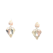 Load image into Gallery viewer, 14K Black Hills Leaf Grape Cluster Dangle Earrings Yellow Gold