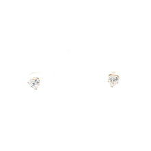 Load image into Gallery viewer, 10K Heart Solitaire Vintage Love Symbol Stud Earrings Yellow Gold