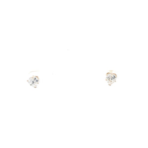 10K Heart Solitaire Vintage Love Symbol Stud Earrings Yellow Gold