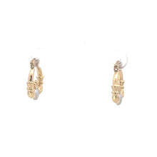 Load image into Gallery viewer, 10K Puffy Claddagh Celtic Loyalty Symbol Hoop Earrings Yellow Gold