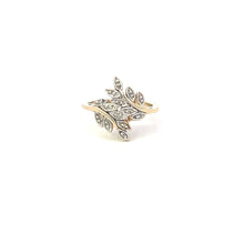 Load image into Gallery viewer, 10K Diamond Freeform Vine Wrap Leaf Nature Motif Ring Yellow Gold