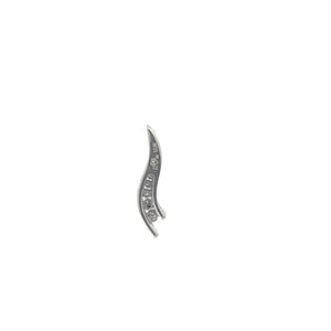 10K Diamond Graduated Wave Journey Symbol Pendant White Gold