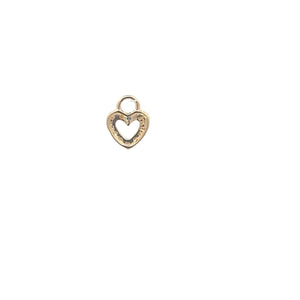 10K Diamond Heart Love Symbol Romantic Charm/Pendant Yellow Gold