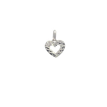 Load image into Gallery viewer, 10K Geometric Textured Cute Heart Love Symbol Charm/Pendant White Gold