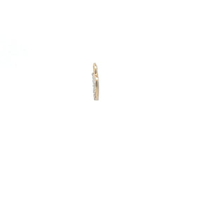 10K Diamond Inset Heart Love Symbol Romantic Charm/Pendant Yellow Gold