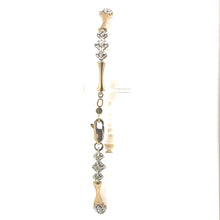 Load image into Gallery viewer, 10K Diamond Vintage Curved Bar Tennis Bracelet 7.25&quot; Yellow Gold