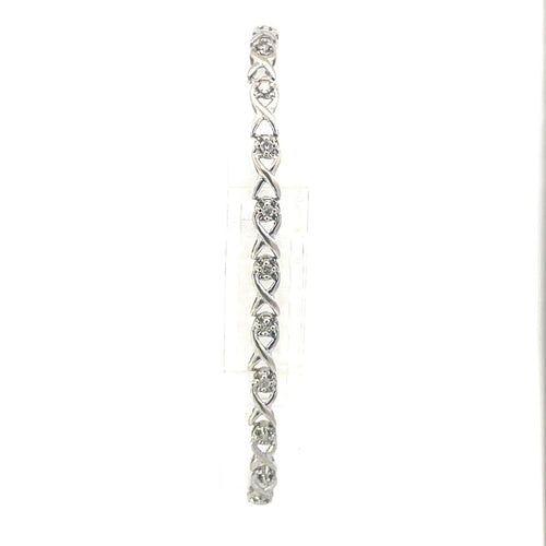 10K Vintage Diamond X O Hugs Kisses Tennis Bracelet 7