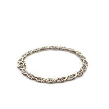 Load image into Gallery viewer, 10K Classic Diamond Vintage X O Hugs Kisses Tennis Bracelet 6&quot; Yellow Gold
