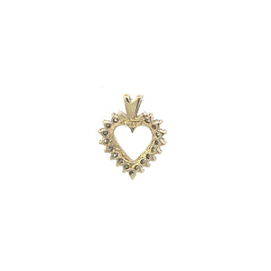 10K Diamond Heart Love Symbol Classic Love Pendant Yellow Gold