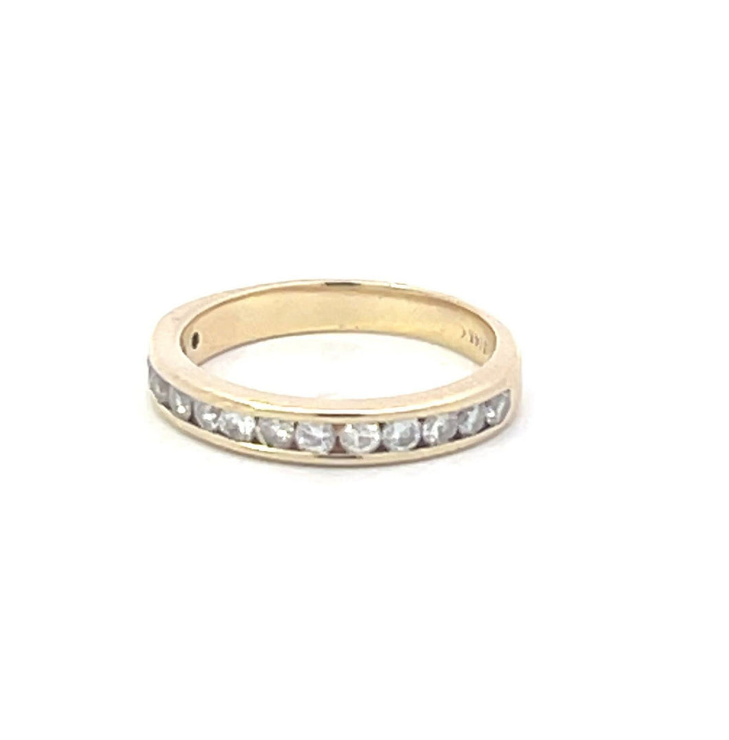 14K 0.56 Ctw Diamond Classic Wedding Band Ring Yellow Gold