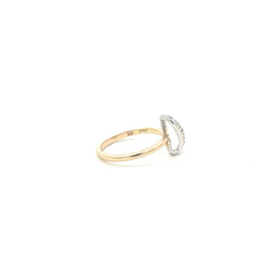 14K Classic Diamond Wavy Vintage Statement Ring Yellow Gold