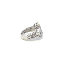 Load image into Gallery viewer, Sterling Silver 14k Gold Blue Topaz Prasiolite Diamond Ring