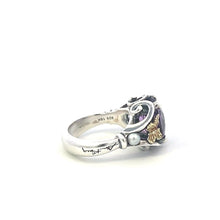 Load image into Gallery viewer, Sterling Silver 18k Gold Amethyst Pearl Butterfly Ann King Ring