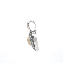 Load image into Gallery viewer, Sterling Silver 18k Gold Heart Puffy Hematite Encrusted Love Pendant