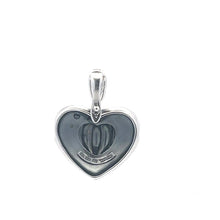 Load image into Gallery viewer, Sterling Silver 18k Gold Heart Puffy Hematite Encrusted Love Pendant