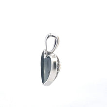 Load image into Gallery viewer, Sterling Silver 18k Gold Heart Puffy Hematite Encrusted Love Pendant
