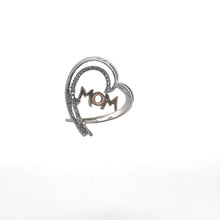 Load image into Gallery viewer, Sterling Silver 10k Gold Diamond Mom Heart Love Symbol Pendant