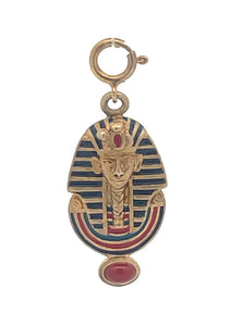 Sterling Silver Enamel Pharoah Ancient Egyptian King Charm/Pendant