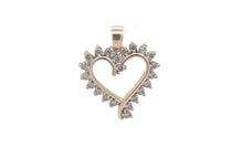 Load image into Gallery viewer, 10K Diamond Heart Love Symbol Romantic Pendant Yellow Gold