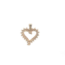 Load image into Gallery viewer, 10K Diamond Heart Love Symbol Romantic Pendant Yellow Gold