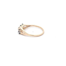 Load image into Gallery viewer, 14K Sapphire Diamond Wavy Statement Band Ring Yellow Gold