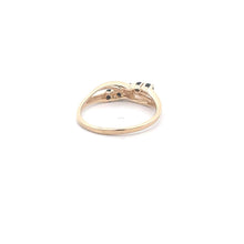Load image into Gallery viewer, 14K Sapphire Diamond Wavy Statement Band Ring Yellow Gold