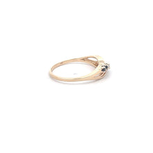 Load image into Gallery viewer, 14K Sapphire Diamond Wavy Statement Band Ring Yellow Gold