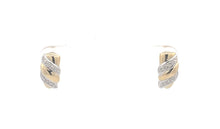 Load image into Gallery viewer, 14K Diamond Vintage Curved Vintage Semi Hoop Earrings Yellow Gold