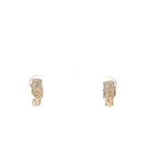 Load image into Gallery viewer, 14K Diamond Vintage Curved Vintage Semi Hoop Earrings Yellow Gold