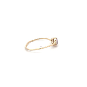 14K Marquise Pink Topaz Diamond Vintage Ring Yellow Gold