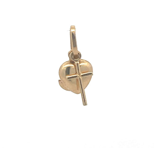 14K Heart Anchor Cross Love Faith Hope Charm/Pendant Yellow Gold