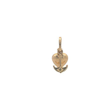 Load image into Gallery viewer, 14K Heart Anchor Cross Love Faith Hope Charm/Pendant Yellow Gold