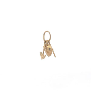 14K Heart Anchor Cross Love Faith Hope Charm/Pendant Yellow Gold
