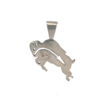 Load image into Gallery viewer, Sterling Silver Ray Tracy Knifewing Heartline Buffalo Pendant
