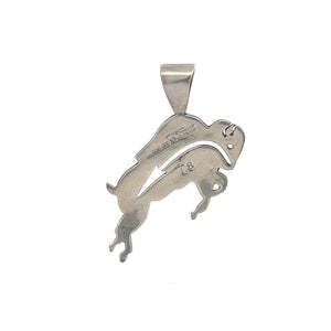 Sterling Silver Ray Tracy Knifewing Heartline Buffalo Pendant