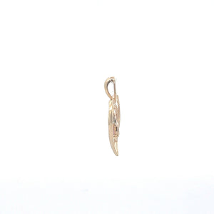 14K Pink Topaz Diamond Heart Love Symbol Pendant Yellow Gold