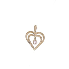 Load image into Gallery viewer, 14K Pink Topaz Diamond Heart Love Symbol Pendant Yellow Gold
