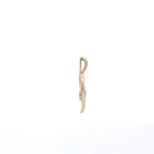 14K Pink Topaz Diamond Heart Love Symbol Pendant Yellow Gold