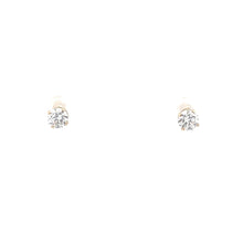 Load image into Gallery viewer, 14K Round Solitaire CZ Vintage Classic Stud Earrings Yellow Gold