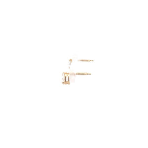 14K Round Solitaire CZ Vintage Classic Stud Earrings Yellow Gold