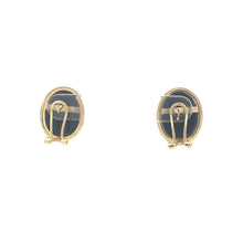 Load image into Gallery viewer, 14K Vintage Oval Black Onyx French Clip Earrings Yellow Gold