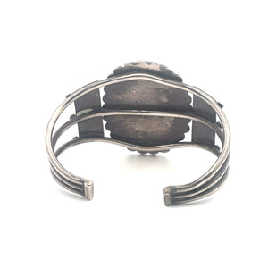 Sterling Silver Dendritic Agate Southwester Vintage Cuff Bracelet 6.75"