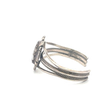 Load image into Gallery viewer, K C Song Speckled Brown White Stone Cuff Bracelet 6.5&quot; Yellow Gold