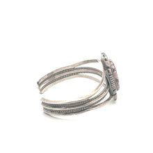 Load image into Gallery viewer, K C Song Speckled Brown White Stone Cuff Bracelet 6.5&quot; Yellow Gold