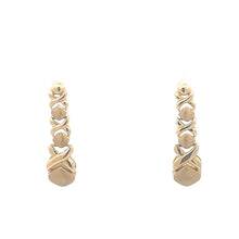 Load image into Gallery viewer, 14K X Link Hugs &amp; Kisses Dangle Chain Earrings Yellow Gold