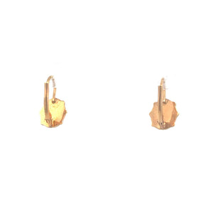 14K Enamel Lady Bug Strength Symbol Earrings Yellow Gold