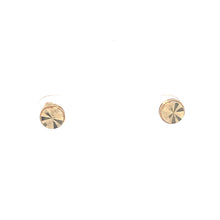 Load image into Gallery viewer, 14K Round Diamond Cut Circle Vintage Stud Earrings Yellow Gold