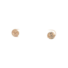 Load image into Gallery viewer, 14K Round Diamond Cut Circle Vintage Stud Earrings Yellow Gold